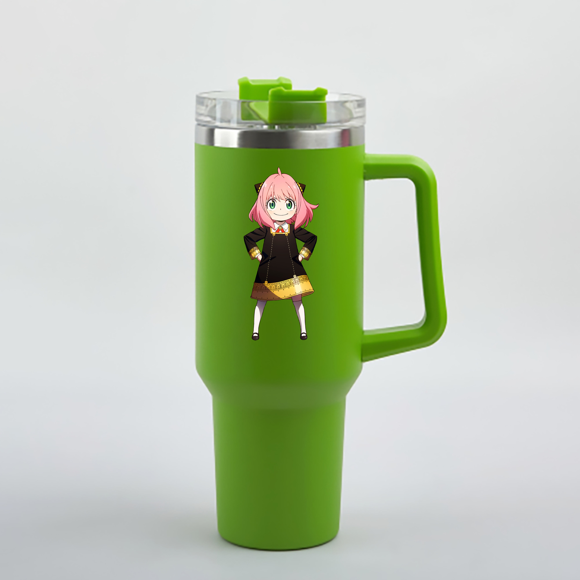 （画像用） SPY×FAMILY间谍家家酒 1200mL車用タンブラー - クリスタルステッカー（プラスチックストロー付き）